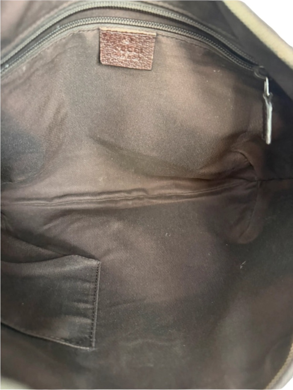 🔥 Authentic Gucci Beige GG Canvas Hobo Bag with Green-Red Web strap half moon - Picture 10 of 16